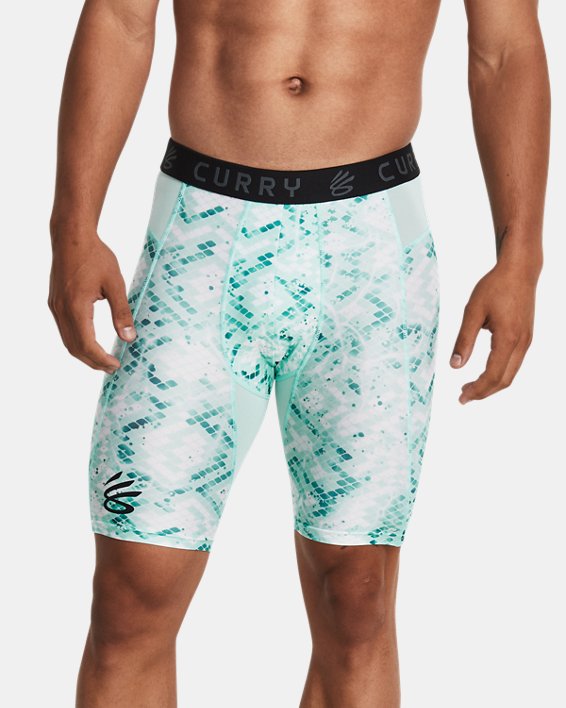 Men's Curry HeatGear® Printed Shorts in Blue image number 0